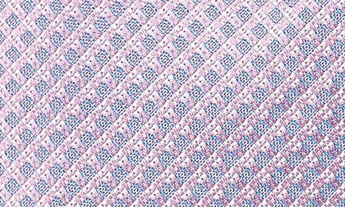Eton Pink Geometric Pattern Silk Jacquard Tie In Blue
