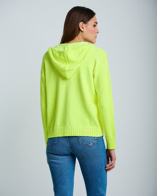 Lisa Todd Neon Lights Cotton Knit Hoodie In Green