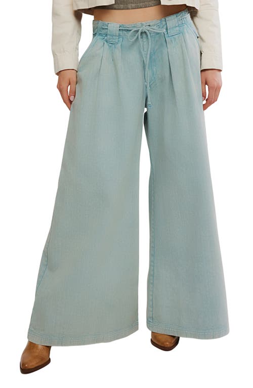 Free People Julien Wide Leg Chino Pants In Blue