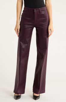 L'AGENCE Scottie Coated High Waist Wide Leg Jeans