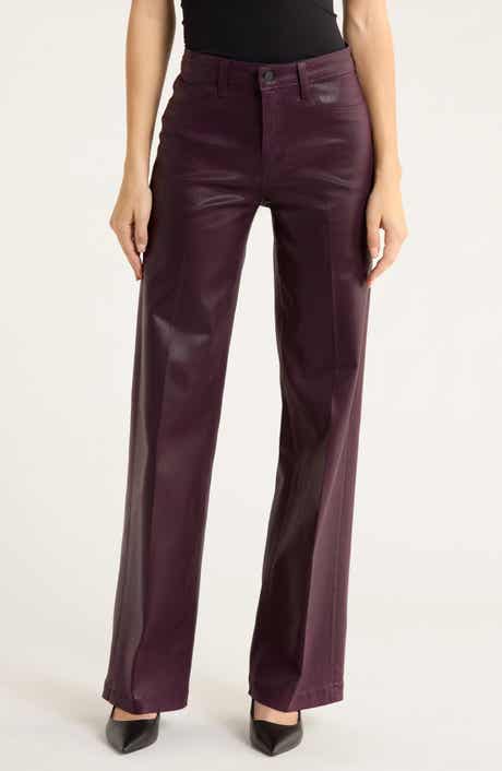 L'AGENCE Scottie Coated High Waist Wide Leg Jeans