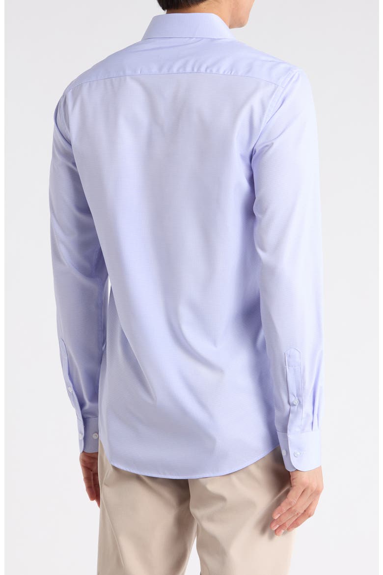 Slim Fit Micro Check Dress Shirt, Alternate, color, WHITE,LAVENDER
