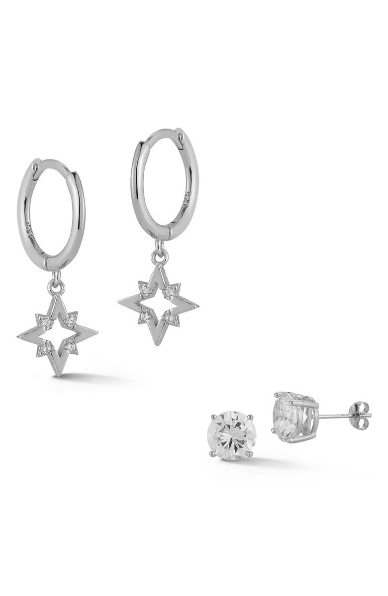 GLAZE JEWELRY 14K Gold Vermeil CZ 2-Piece Earring Set, Main, color, 