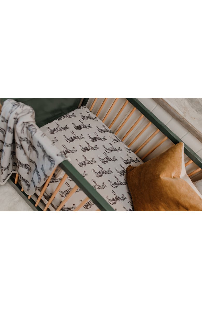 Oilo 2-Pack Zebra Jersey Crib Sheet, Alternate, color, Gray