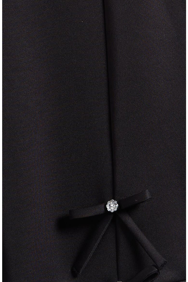 Kids' Flippy Knit Bow Dress, Alternate, color, BLACK