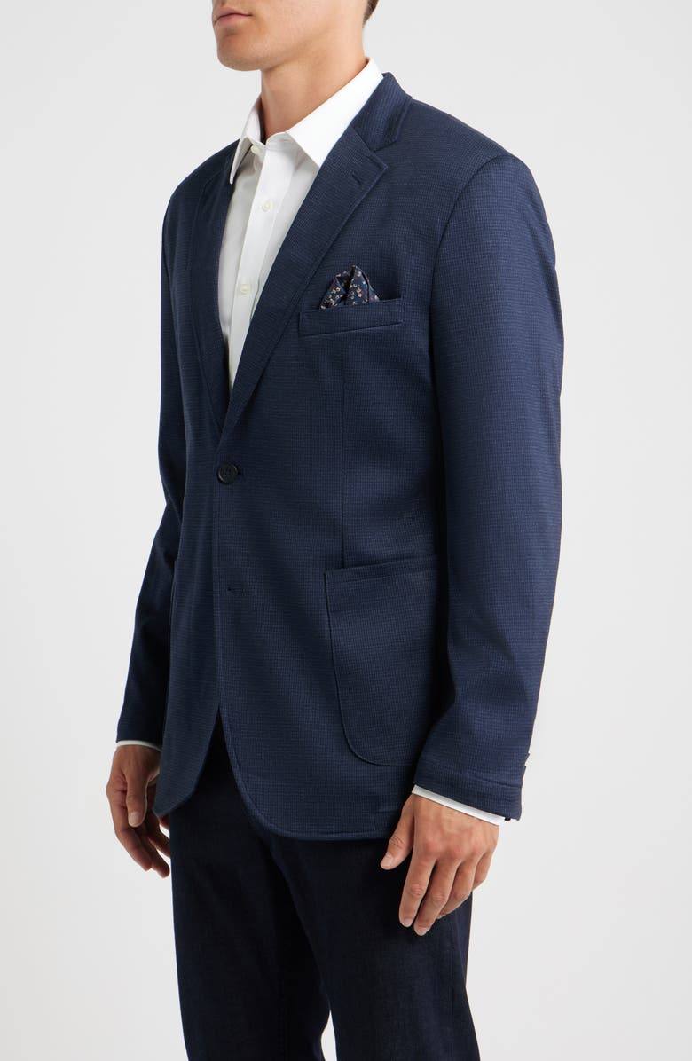 Johnston & Murphy XC Flex<sup>®</sup> Microcheck Knit Sport Coat, Alternate, color, Navy