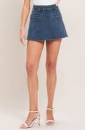 FLYING TOMATO Grommet Detail Denim Skort