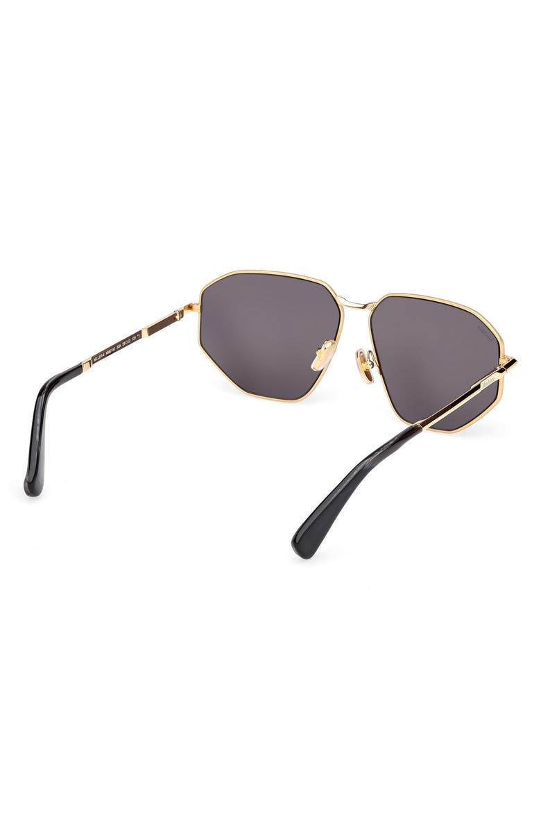 Max Mara Miller 54mm Navigator Sunglasses, Alternate, color, Deep Gold/ Black Horn/ Smoke