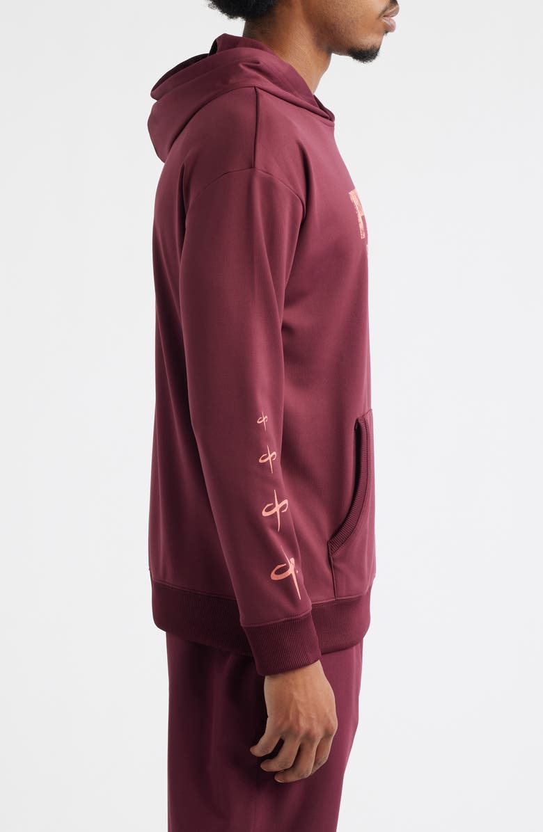 SANTO STUDIO Tempo 777 Enjoy Comfort Comfort Fleece Graphic Hoodie, Alternate, color, Merlot