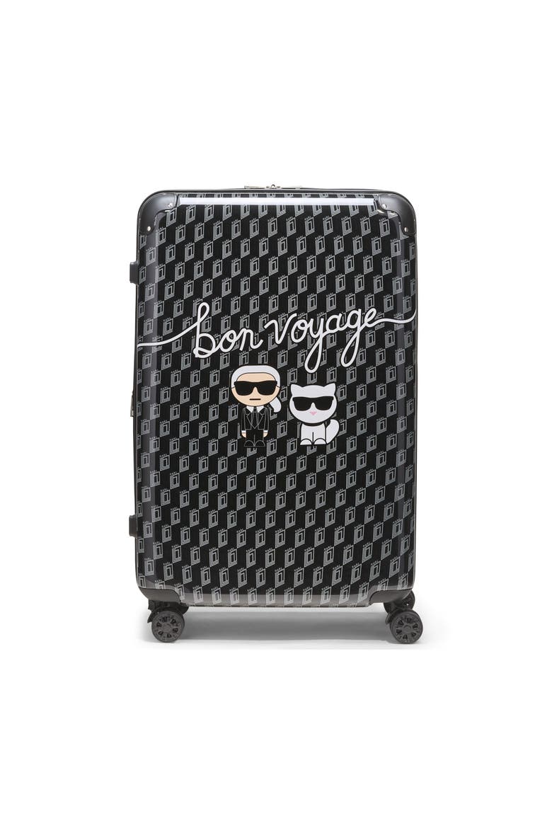 Bon Voyage Upright Suitcase, Main, color, Black/Grey