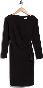 DKNY Ruched Long Sleeve Sheath Dress