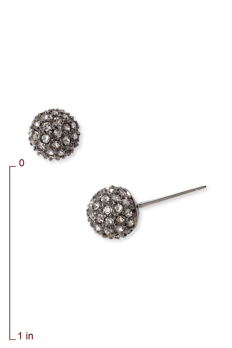 Small Pavé Stud Earrings, Alternate, color, BLACK DIAMOND