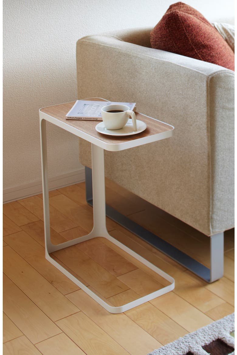 Wood & Steel Accent Table, Alternate, color, WHITE