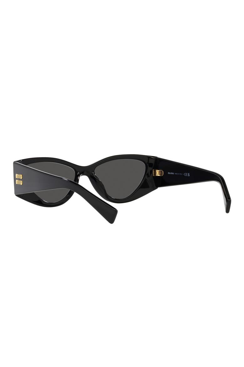 54mm Angular Cat Eye Sunglasses, Alternate, color, BLACK