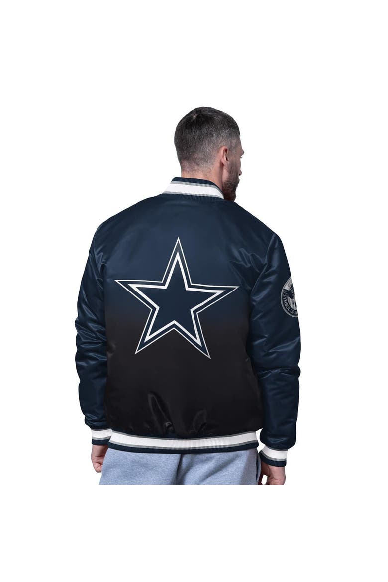 Men's Starter Navy Dallas Cowboys Pass Rush Varsity Full-Snap Jacket, Alternate, color, Navy