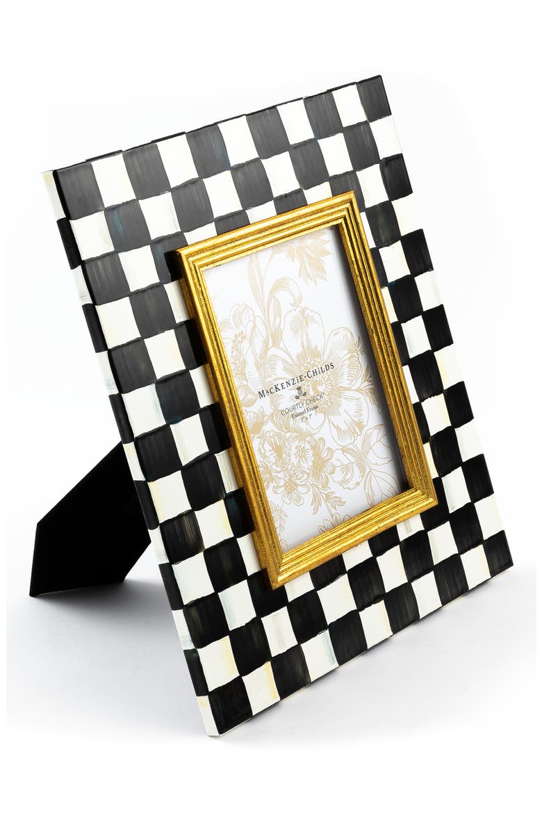 Courtly Check Enameled Steel 5 x 7-Inch Picture Frame, Alternate, color, COURTLY