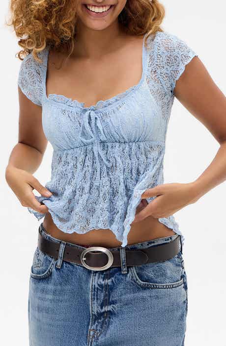 Piper Asymmetric Hem Stretch Lace Top