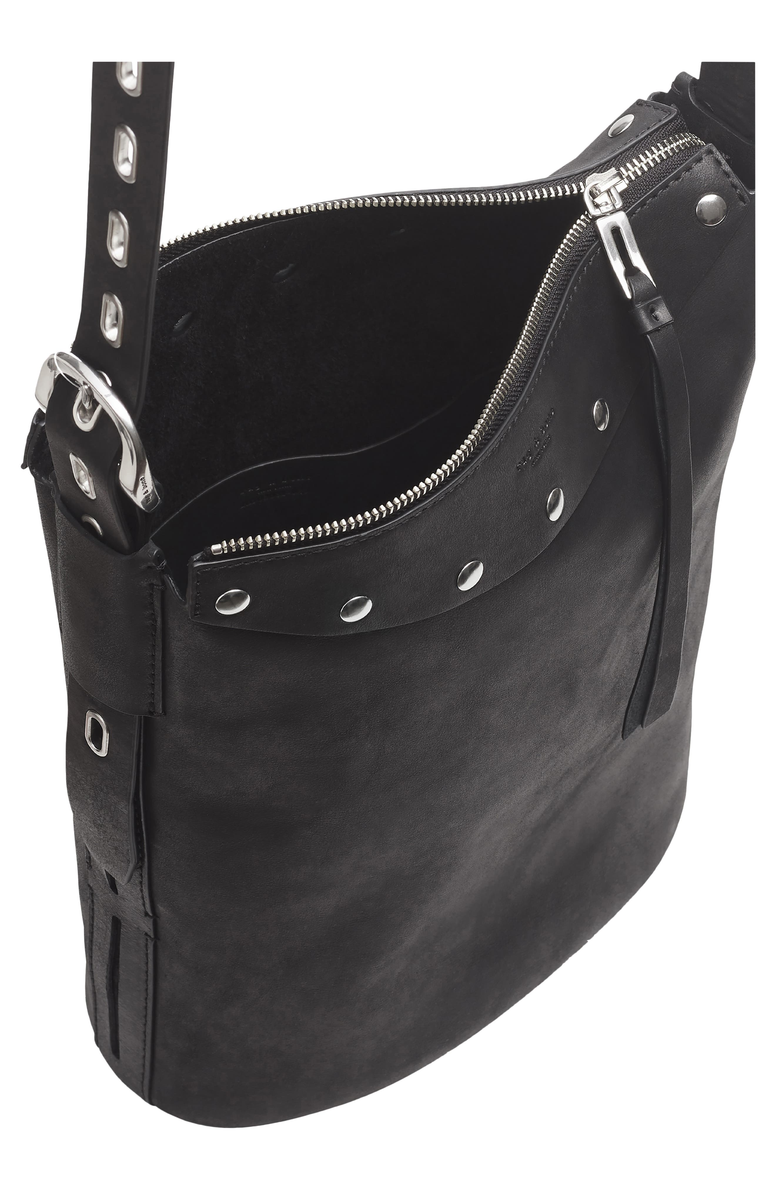 rag & bone Belize Studded Leather Bucket Bag, Alternate, color, 