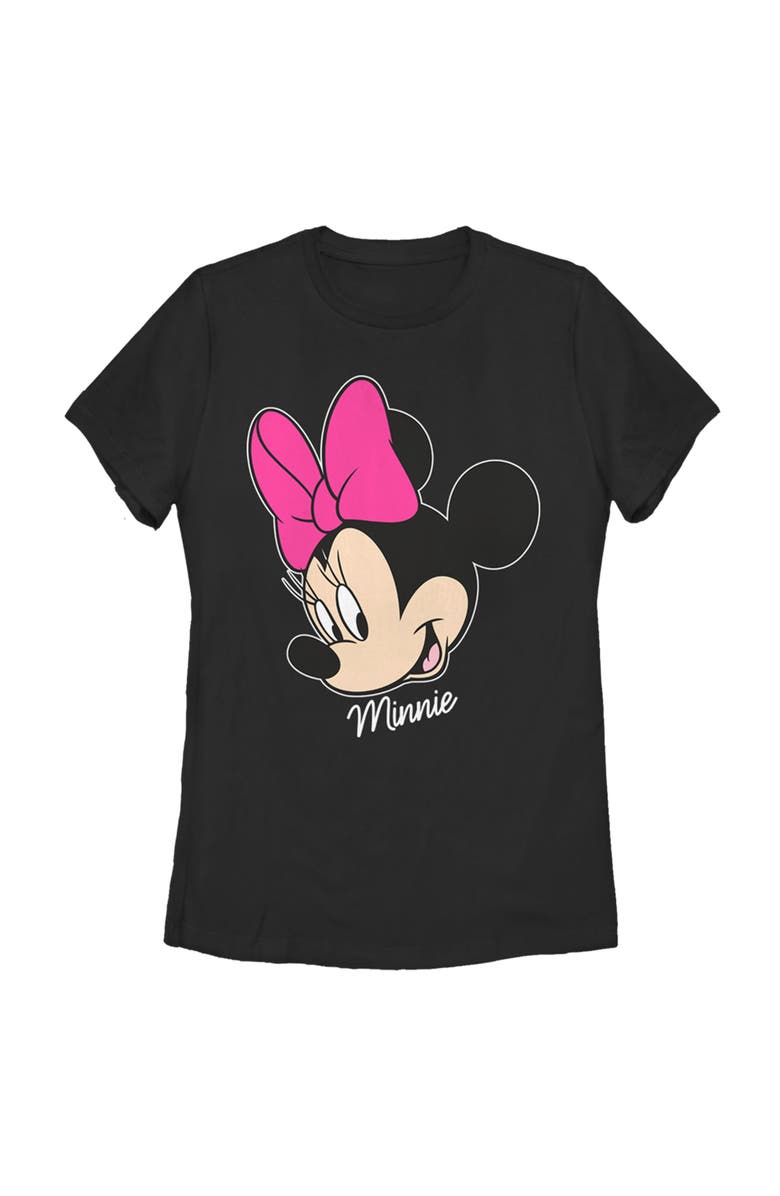 Mickey & Friends Women's Mickey & Friends Minnie Mouse Big Face Graphic T-Shirt, Main, color, Black