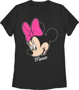 Mickey & Friends Women's Mickey & Friends Minnie Mouse Big Face  Graphic T-Shirt