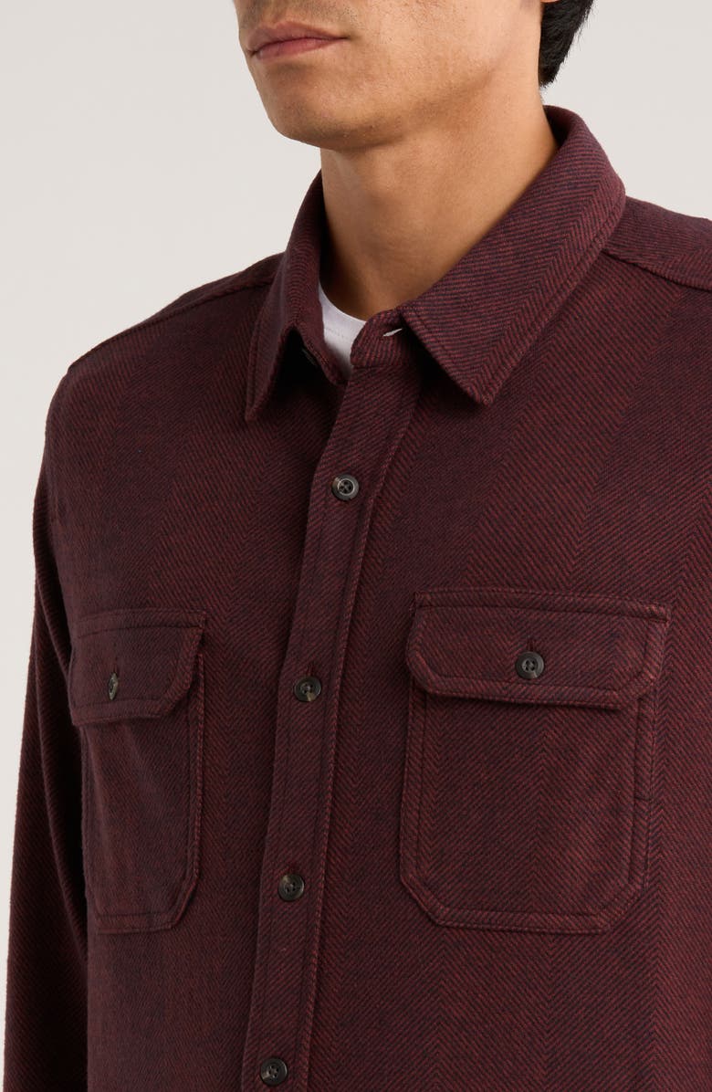7 Diamonds Generation Herringbone Stretch Button-Up Shirt, Alternate, color, Burnt Orange