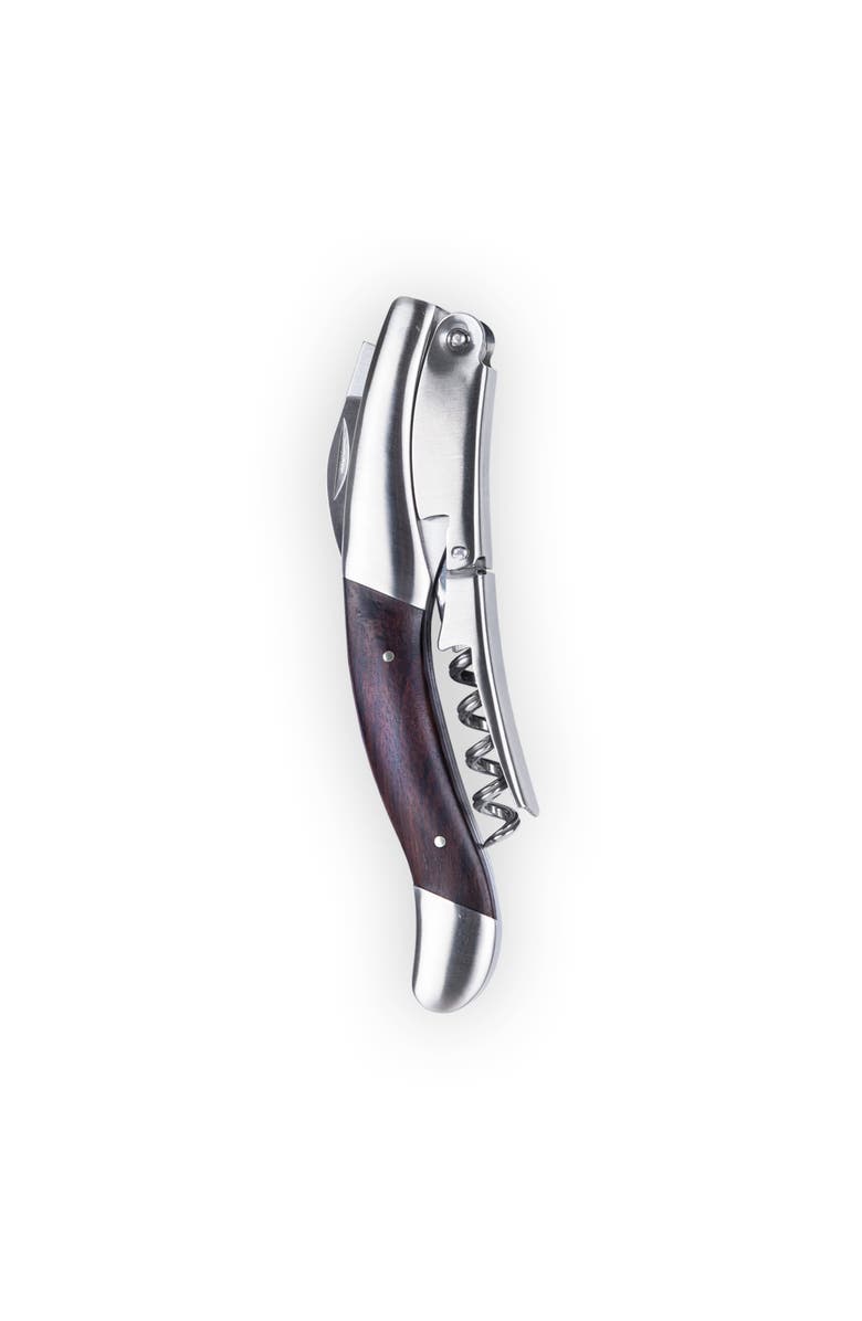 Viski Admiral Oversized Double Hinged Corkscrew with Ebony Wood Inlay, Main, color, Wood