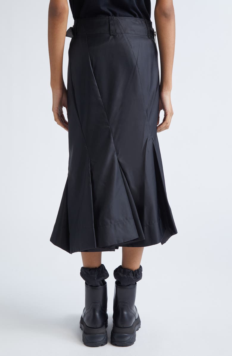 Sacai Insulated Nylon Twill Skirt, Alternate, color, Black