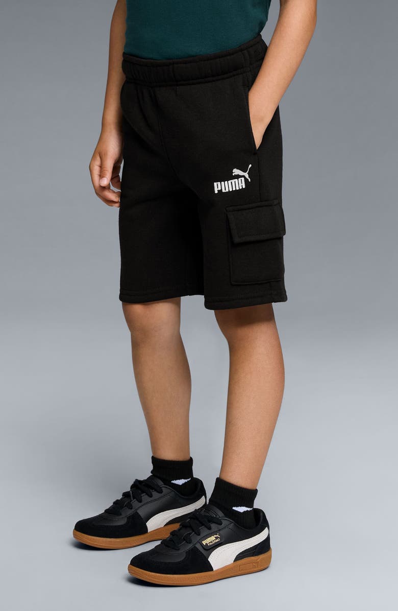 PUMA Kids' Fleece Cargo Shorts, Alternate, color, Black