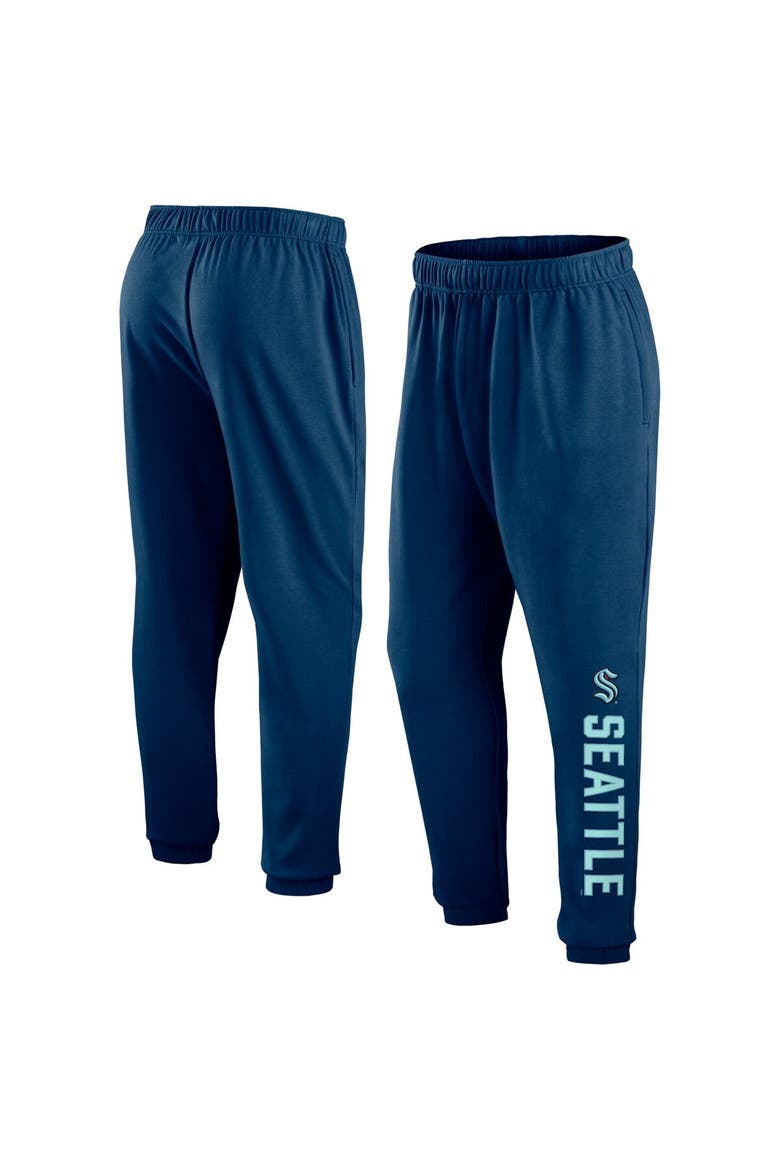 Men's Fanatics Branded Deep Sea Blue Seattle Kraken Chop Block Fleece Sweatpants, Alternate, color, Navy