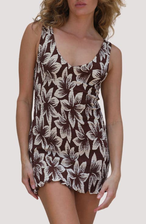 Velah Smocked Cover-Up Minidress