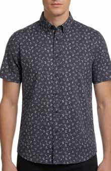 Report Collection Ditsy Short Sleeve Seersucker Button-Up Shirt