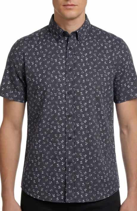 Report Collection Ditsy Short Sleeve Seersucker Button-Up Shirt