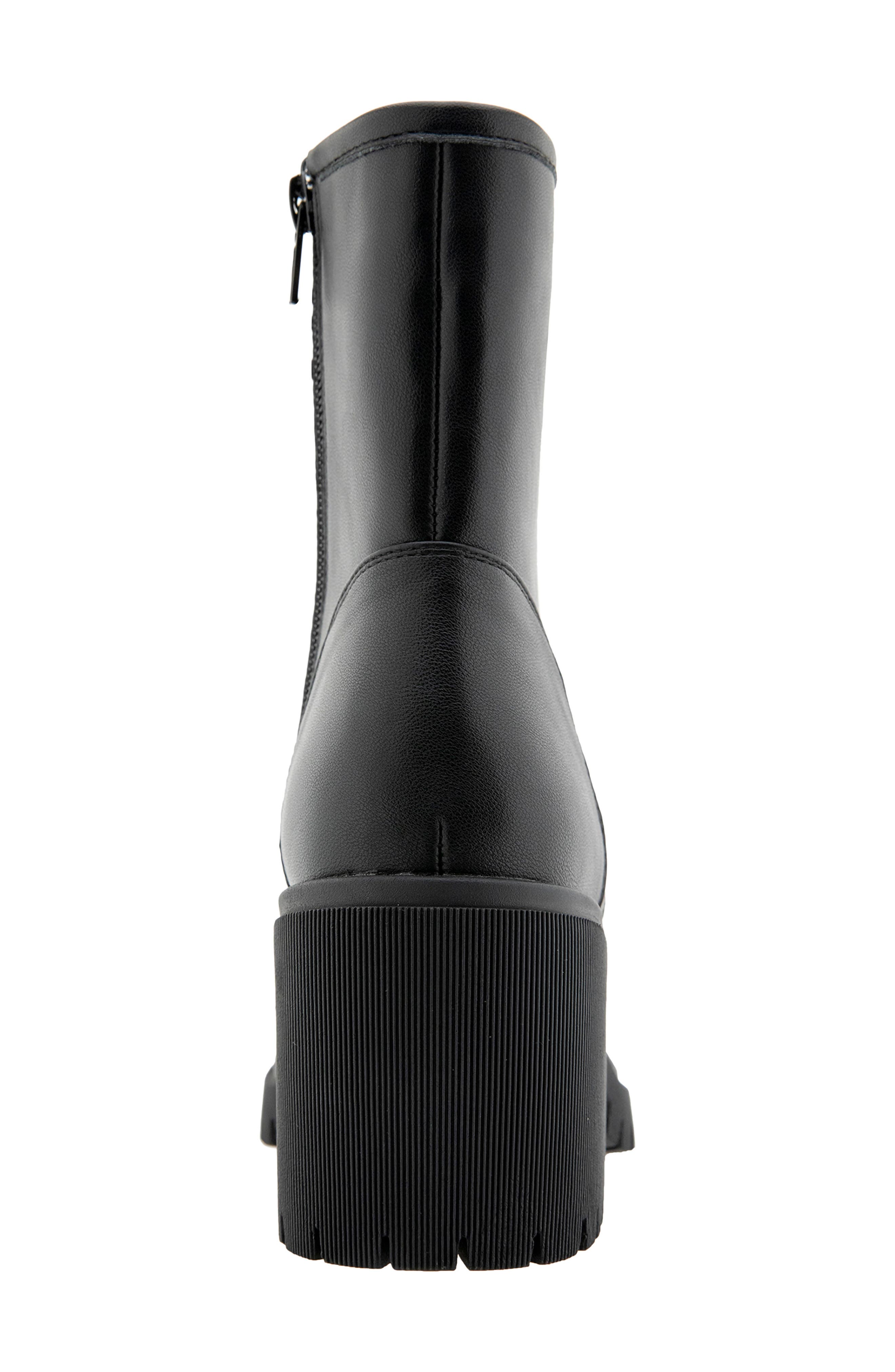 Scout Faux Leather Combat Boot, Alternate, color, BLACK
