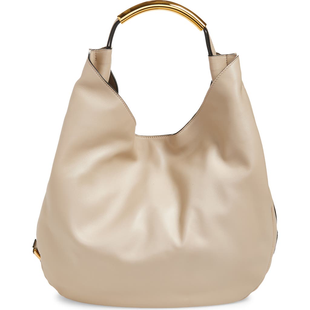 Moschino Handle Me Sheepskin Leather Hobo Bag in Rope  product