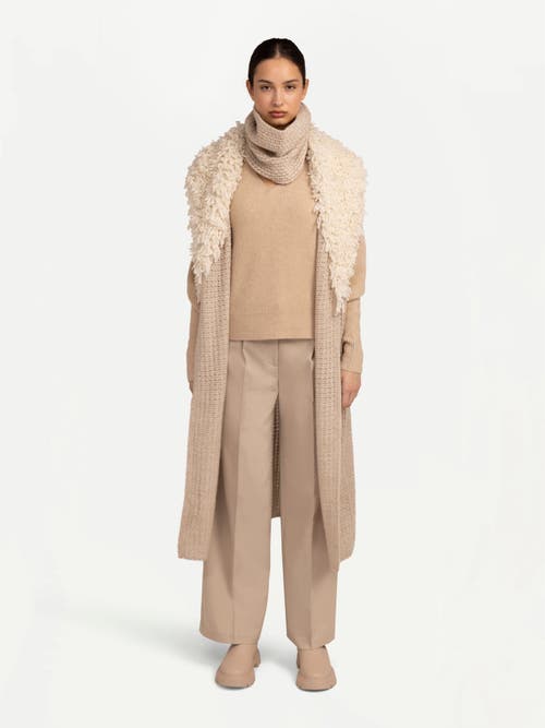 Gobi Mongolian Cashmere Loop Stitched Cashmere Vest In Warm Grey