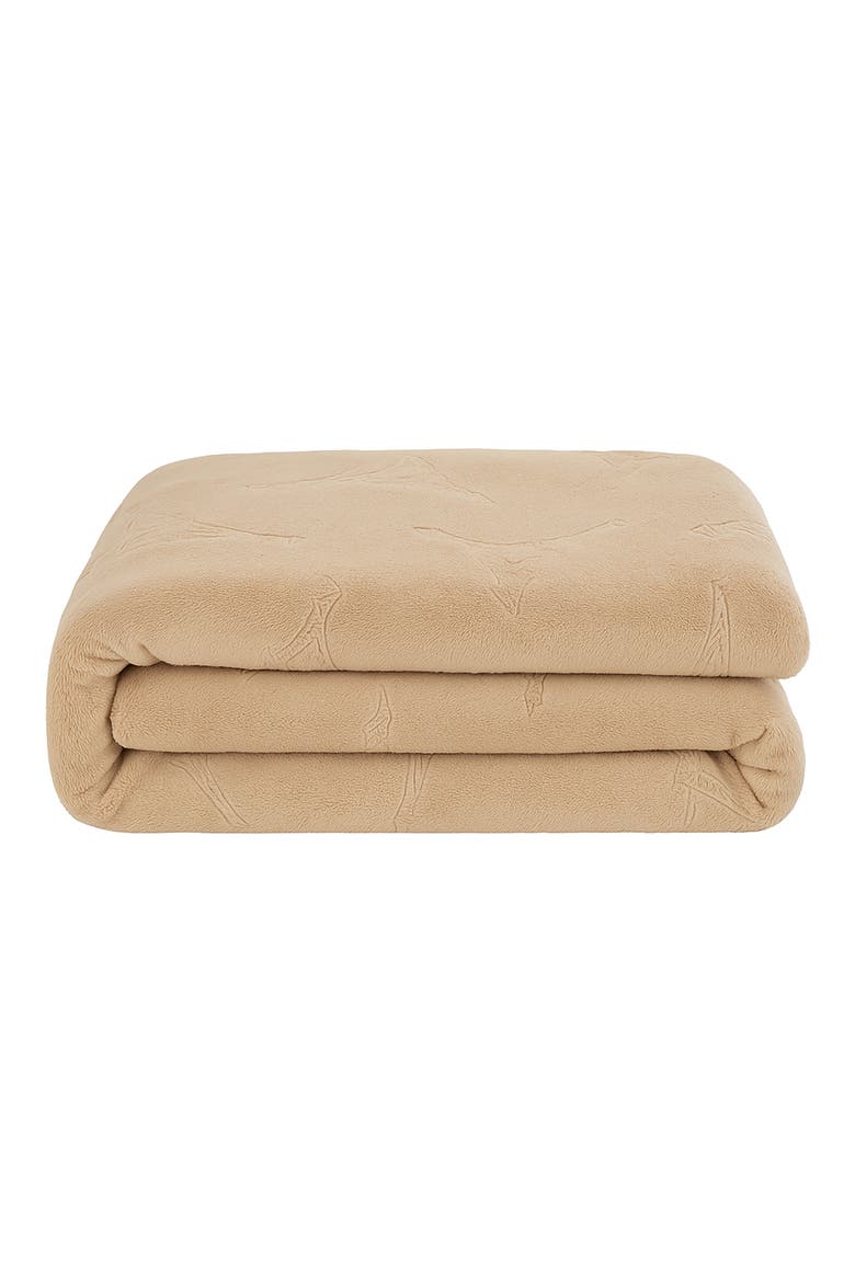 Contemporary Embossed Eiffel Tower Throw Blanket, Main, color, TAUPE