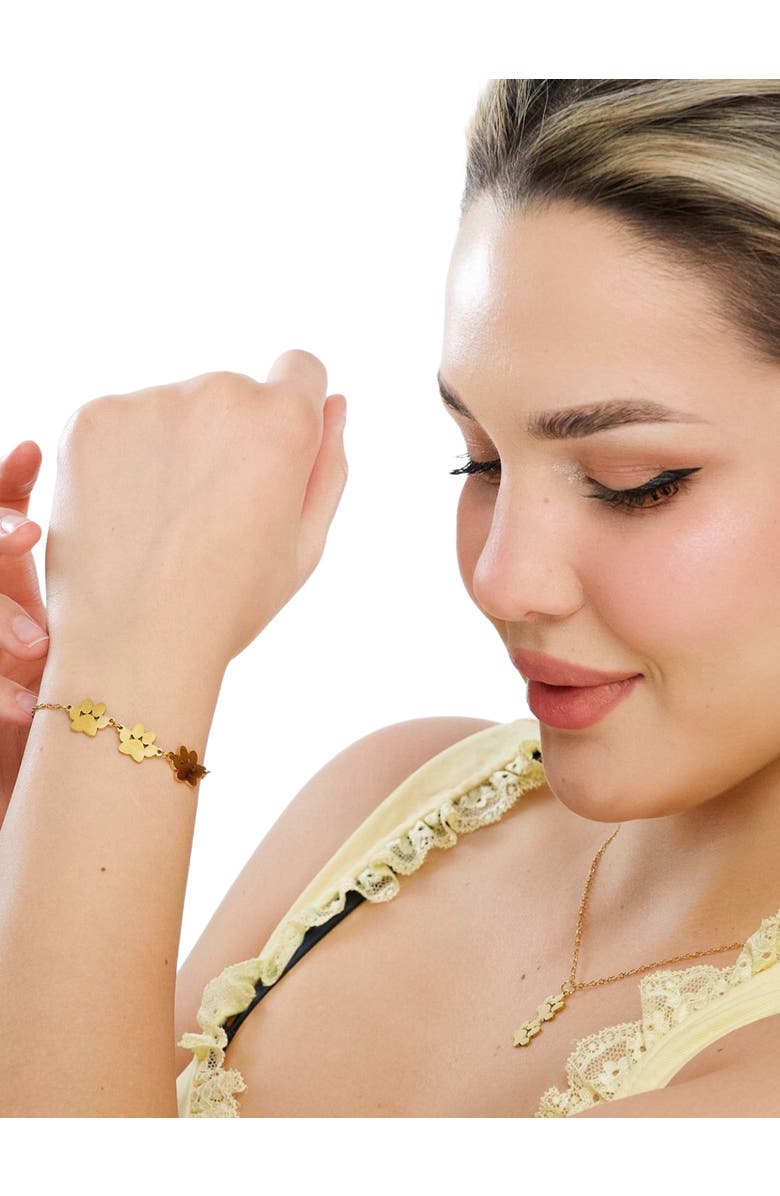 Hollywood Sensation Fureverly Three Paw Print Bracelet for Pet Lovers, Alternate, color, Silver