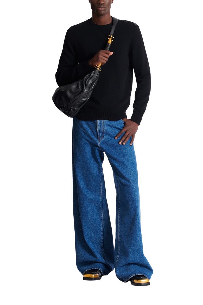 Fine eco-cashmere jumper, Alternate, color, black