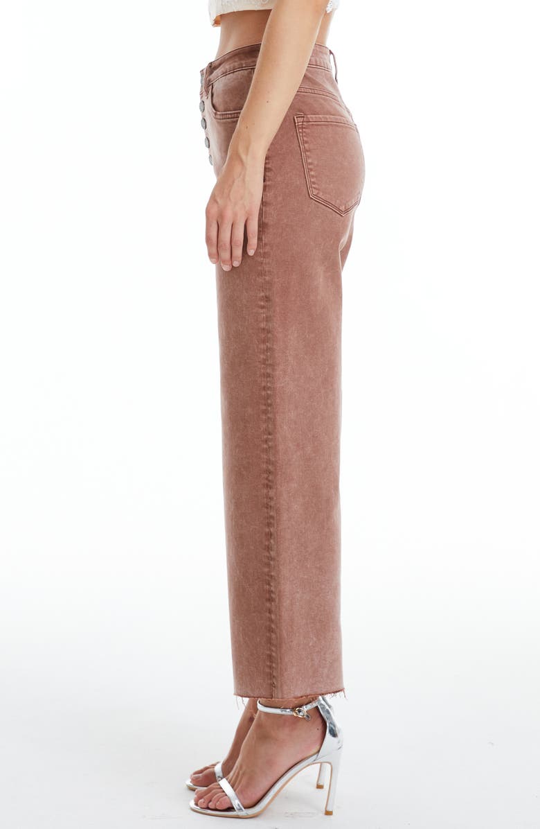 Bayeas High Waist Raw Hem Ankle Wide Leg Jeans, Alternate, color, Cappuccino