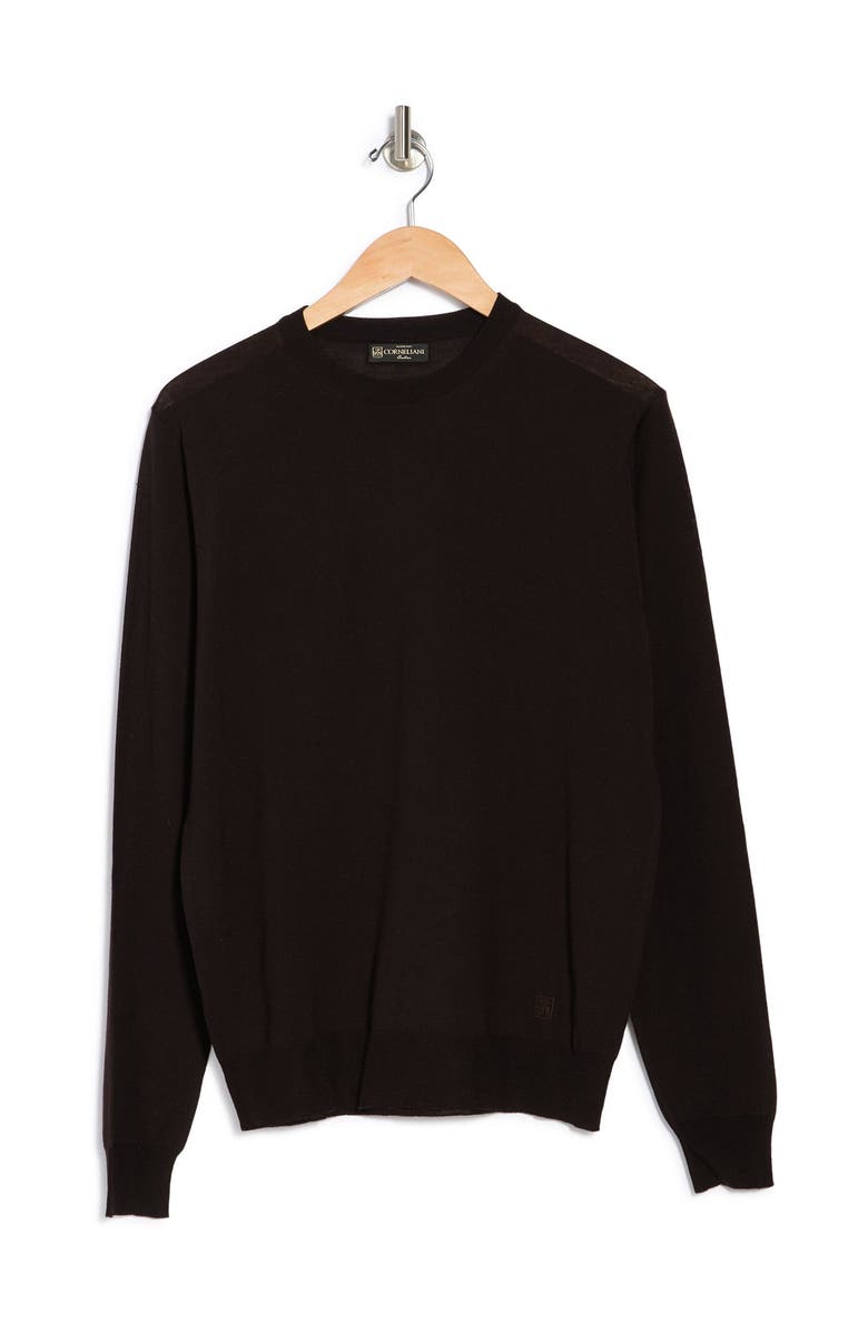 Corneliani Solid Wool Long Sleeve Sweater, Alternate, color, 