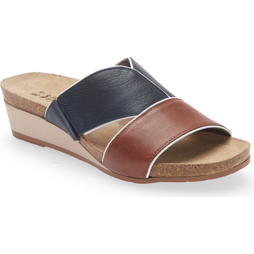 Naot Tiara Wedge Sandal In Soft Chestnut/soft Ink