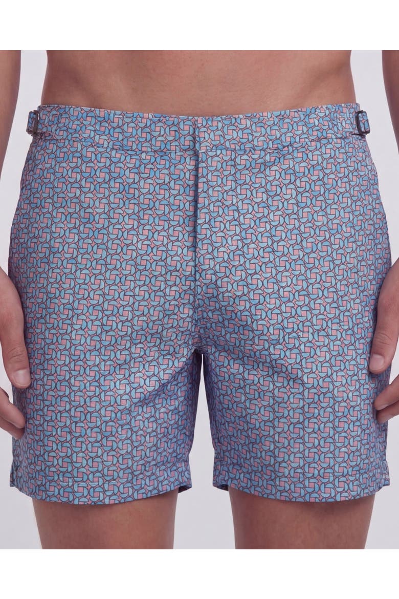 Slices Geo Mens Tailored Swim Short, Alternate, color, Slices Geo Coral