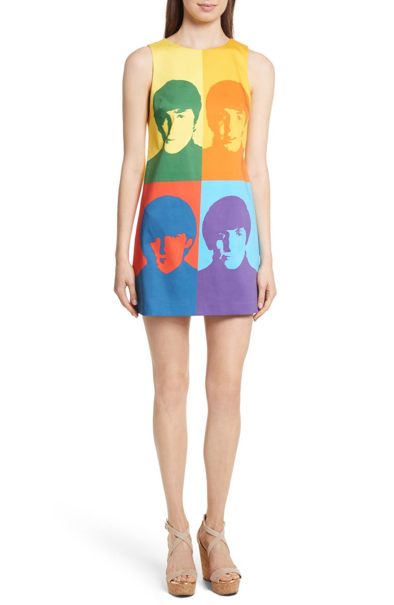 Alice + Olivia AO x The Beatles Clyde A-Line Shift Dress, Main, color, 
