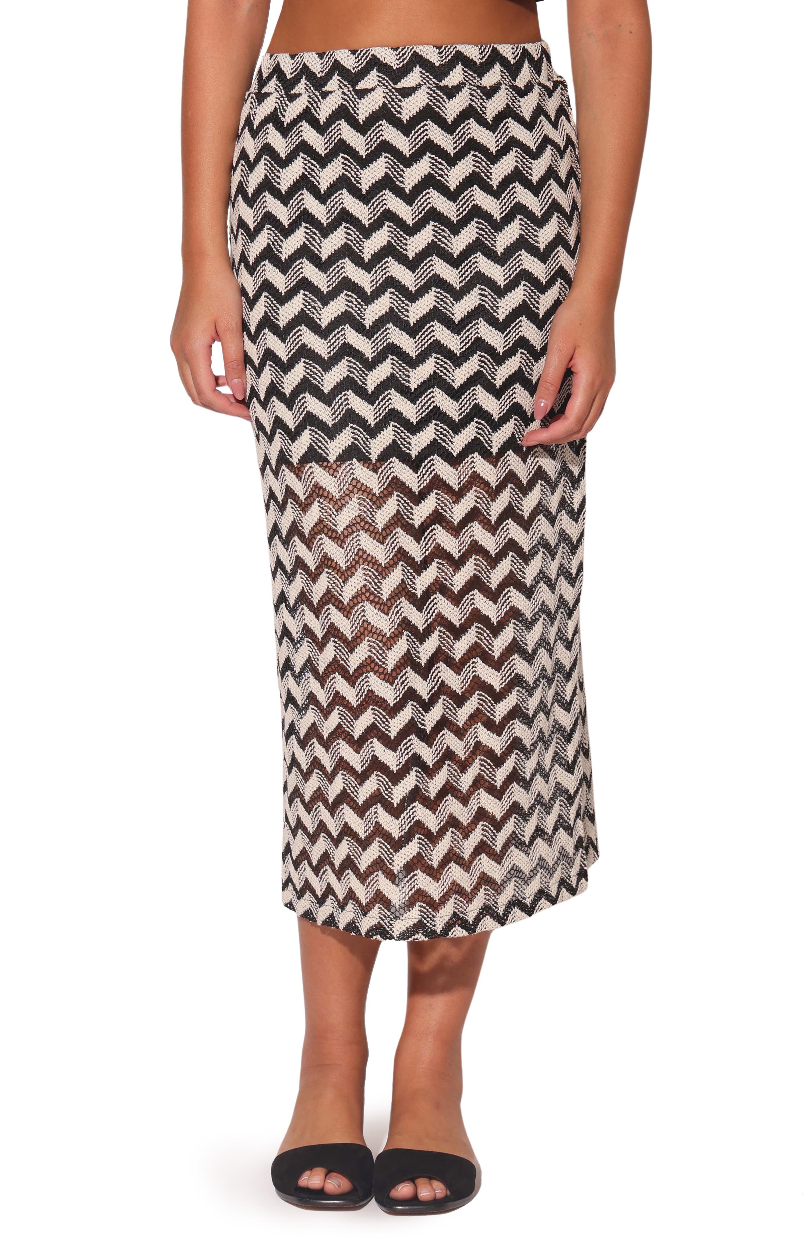 Walter Baker Nelle Open Knit Midi Skirt