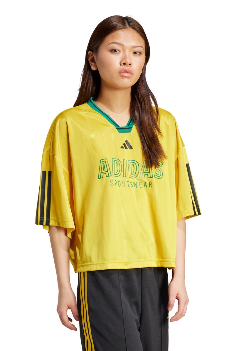 adidas Tiro Nations Pack Oversize T-Shirt, Alternate, color, Hazy Yellow/ Bold Green/ Black