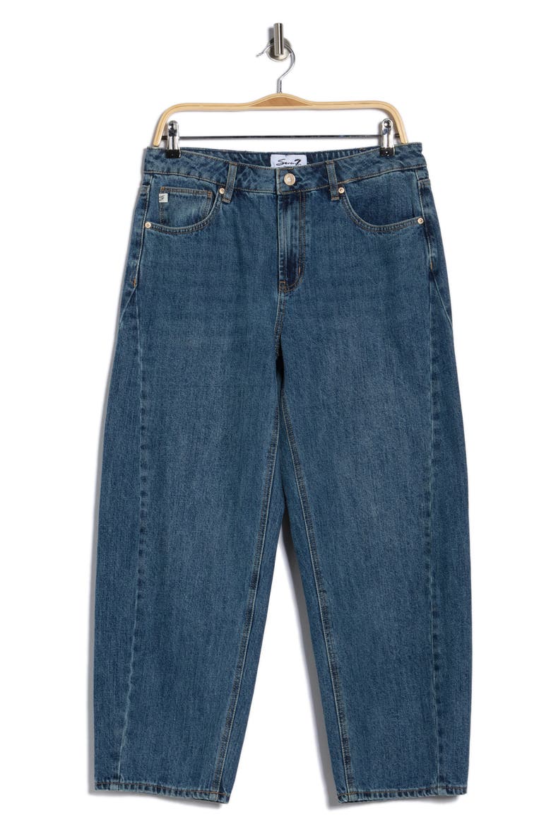 Gusset High Waist Ankle Barrel Jeans, Alternate, color, ST. JAMES