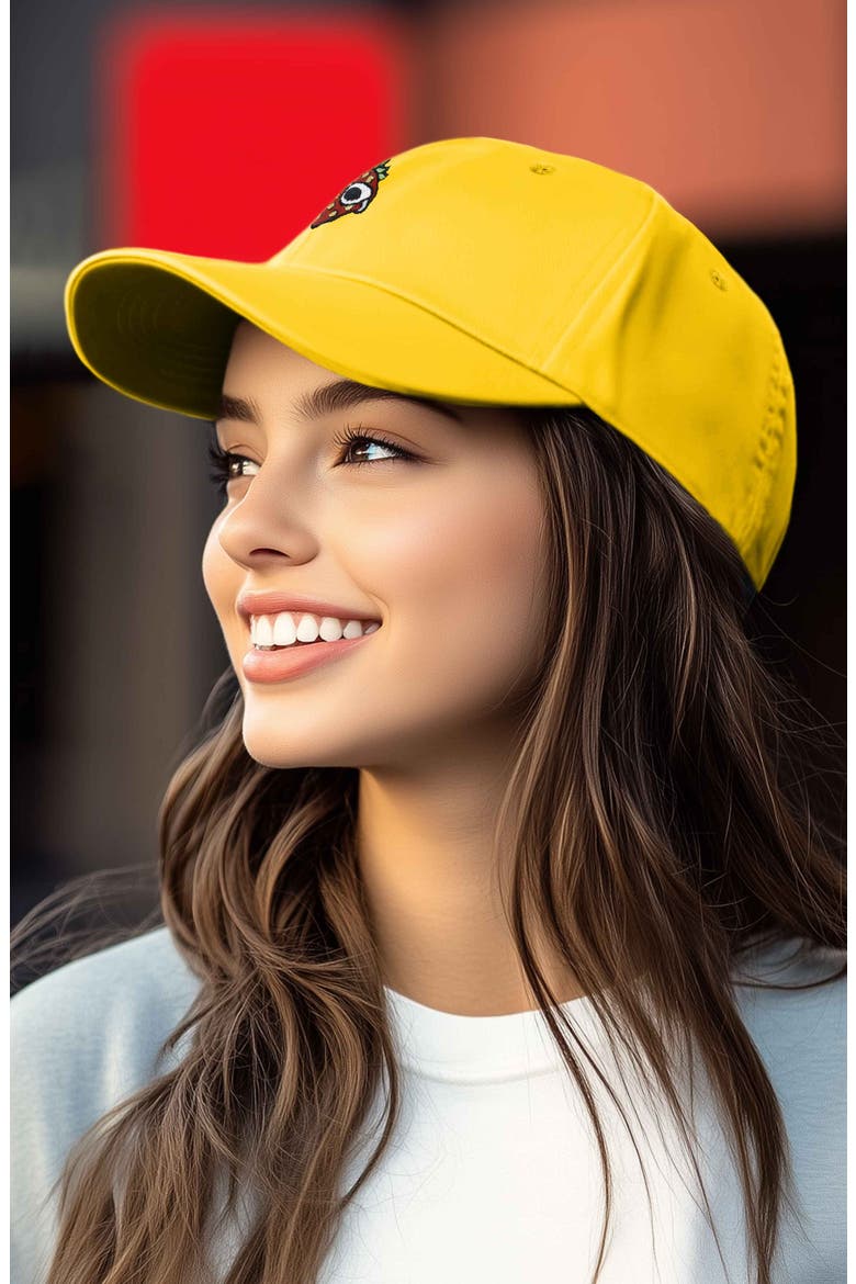 Strawberry Embroidered Casual Cap, Alternate, color, Gold