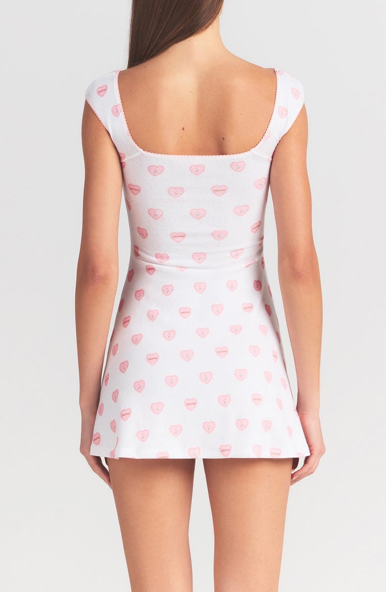 SKIMS Pointelle Mini Nightgown, Alternate, color, Snow Lace Hearts