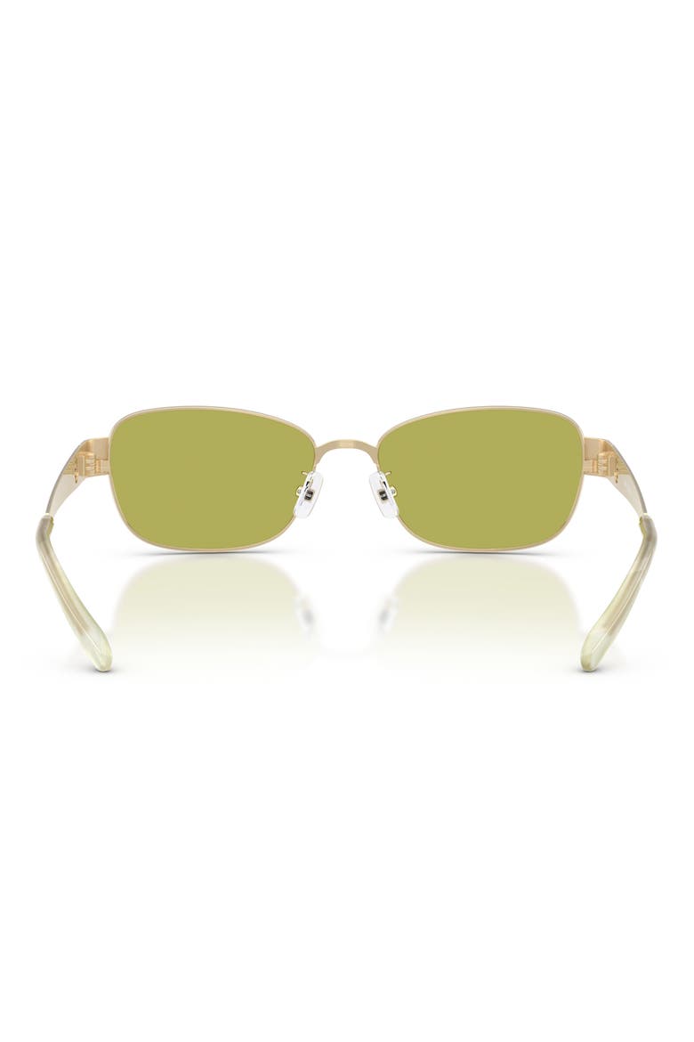 55mm Rectangular Sunglasses, Alternate, color, SHINY LIGHT GOLD / GREEN