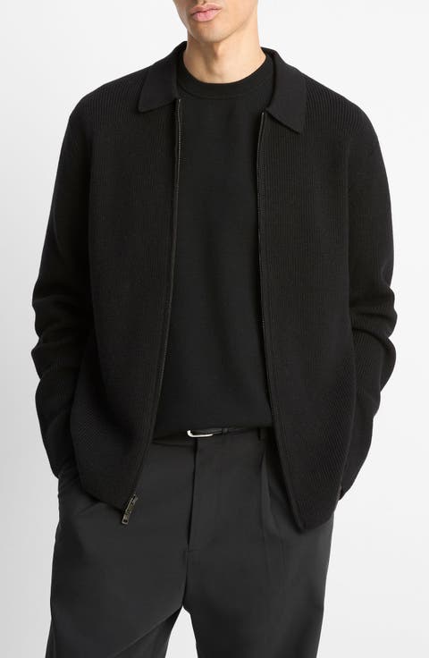 Wool Blend Zip Cardigan